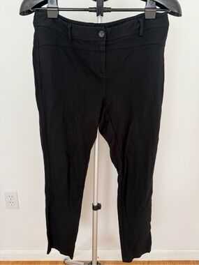 INC Black Stretch Ponte Knit Slim Leg Ankle Dress Pants Petite 8P